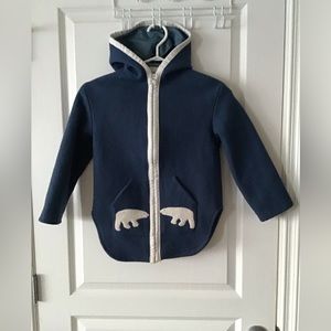Navy Blue Kids Jacket with Bear Pockets